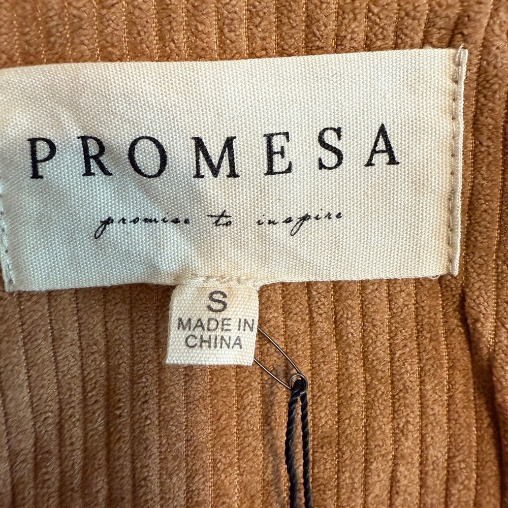 Promesa Corduroy Blazer Tan‎ Button Front Women's Size Small - Picture 4 of 8